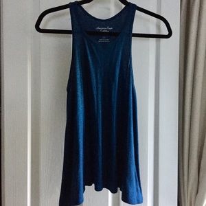 American Eagle Blue Shimmer Boyfriend Tank